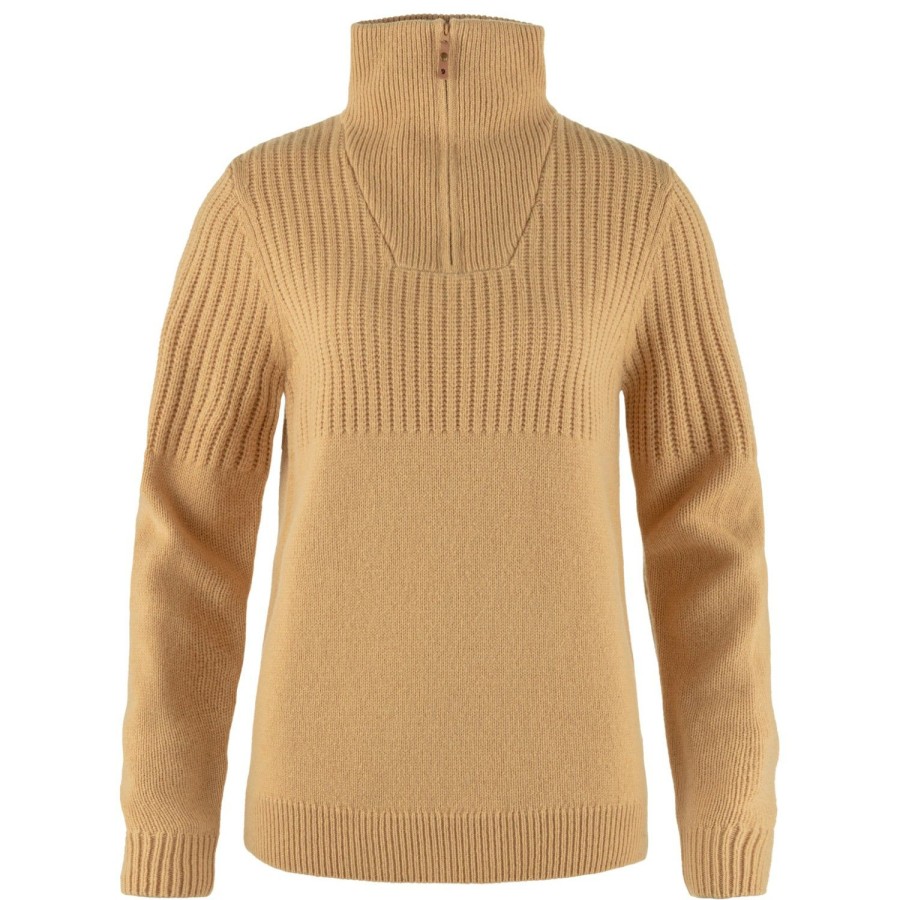 Clothing * | Fjallraven Low Price Women'S Ovik Half Zip Knit Wool Jumper