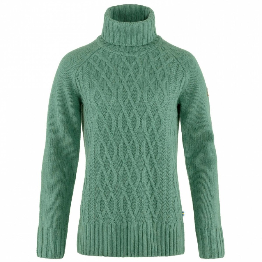 Clothing * | Fjallraven New Threads Women'S Ovik Cable Knit Roller Neck Wool Jumper