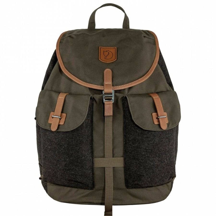 Equipment * | Fjallraven Classical Varmland Rucksack 35 Walking Backpack Dark Olive / Brown